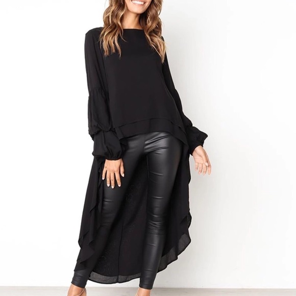 🆕 Puffy Sleeve Asymmetrical Flowy Top‼️ - Picture 2 of 2